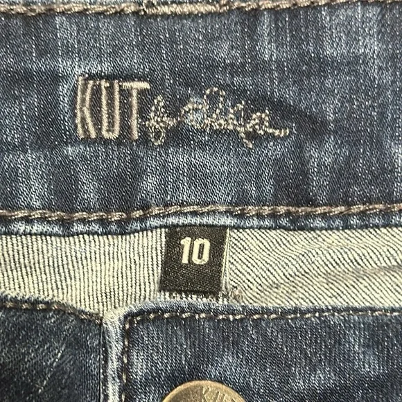 Kut from the Kloth Stretch Denim Capri Jeans Flap Pockets Size 10 Summer Casual - Picture 10 of 14